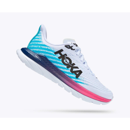 Кроссовки женские HOKA W MACH 5 White / Scuba Blue