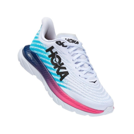 Кроссовки мужские HOKA M MACH 5 White / Scuba Blue